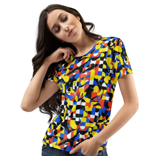 Midnight Geometry on a Women's Crew Neck T-Shirt