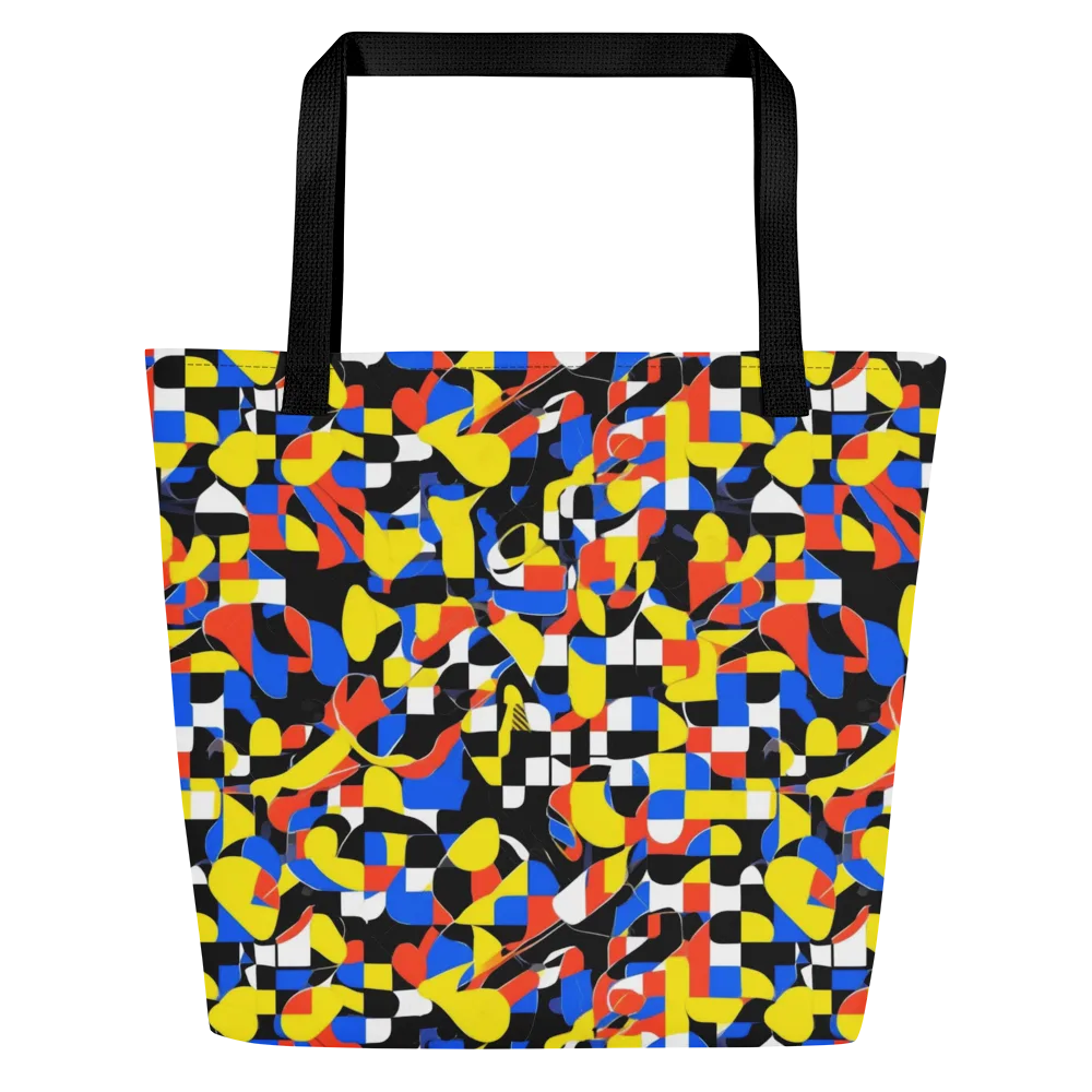 Midnight Geometry on Large Tote Bag W/ Pocket — Front