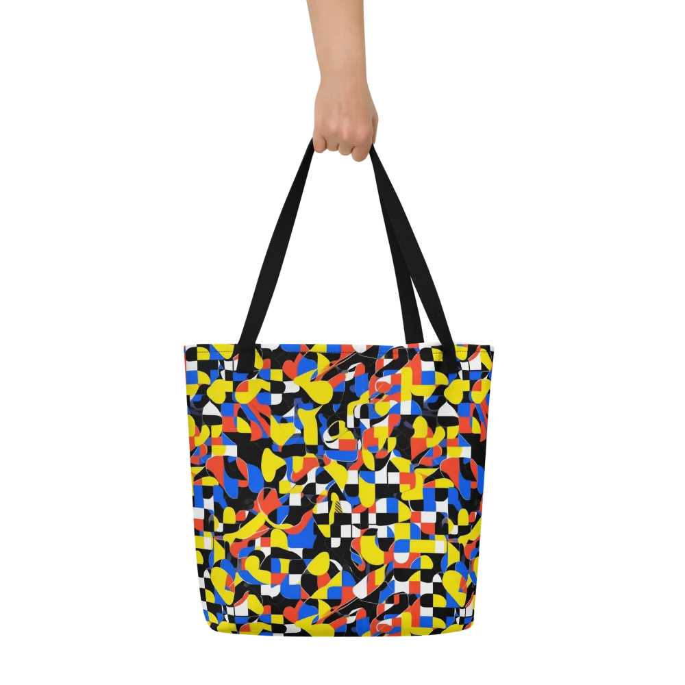 Midnight Geometry on Large Tote Bag W/ Pocket — Front