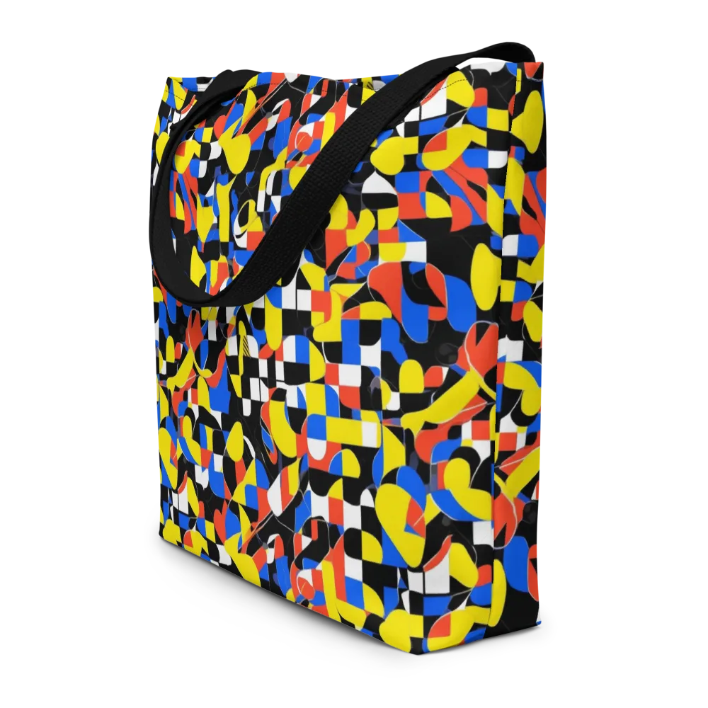 Midnight Geometry on Large Tote Bag W/ Pocket — Front