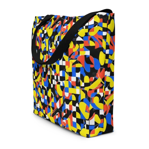 Midnight Geometry on a Large Tote Bag W/ Pocket