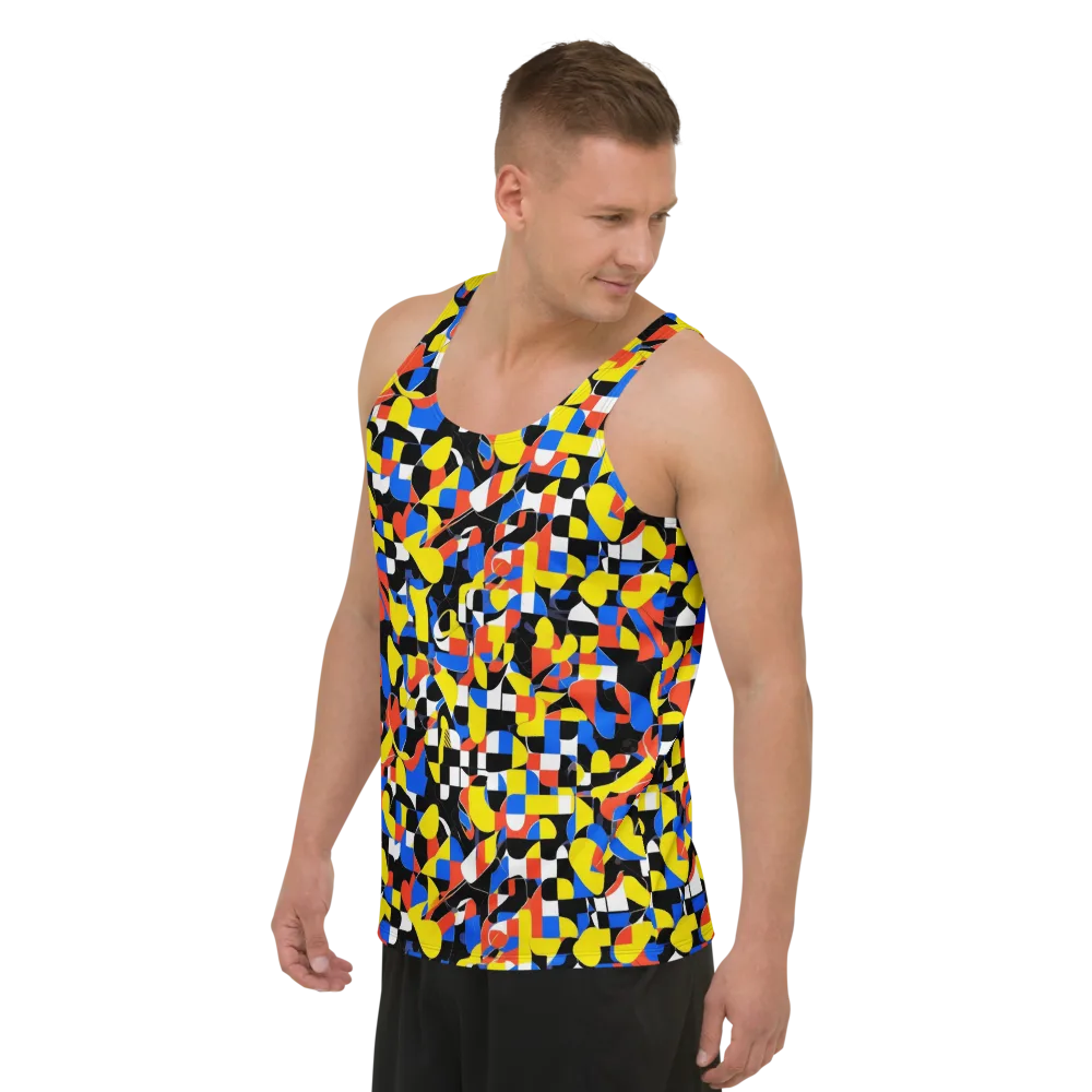 Midnight Geometry on Men's Tank Top — Left Front