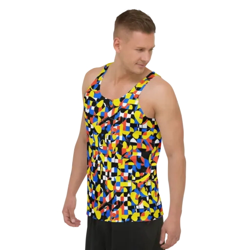 Midnight Geometry on a Men's Tank Top