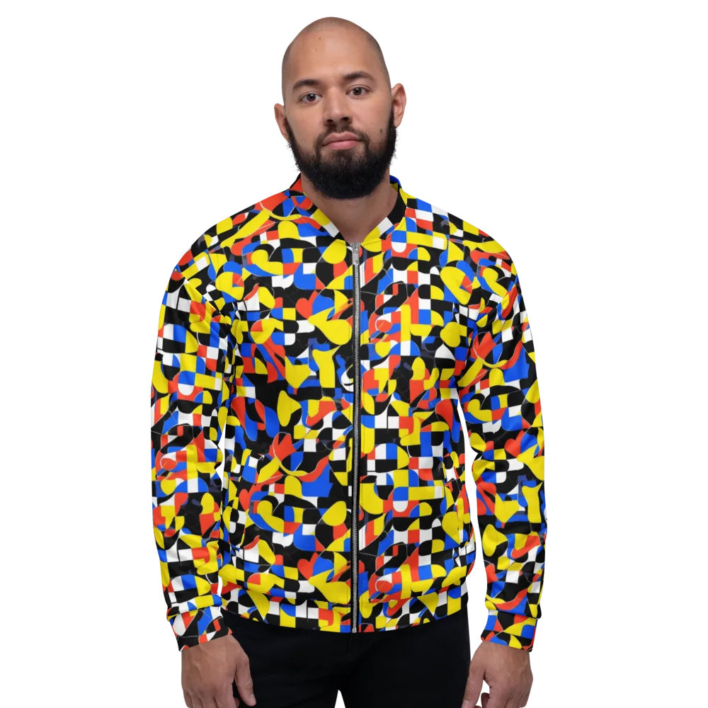 Midnight Geometry on Bomber Jacket — Front