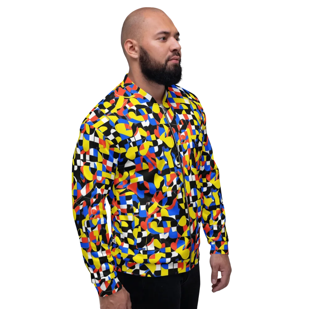 Midnight Geometry on Bomber Jacket — Right