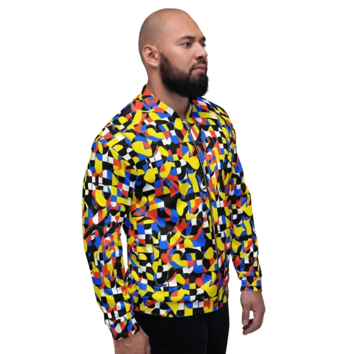 Midnight Geometry on a Bomber Jacket