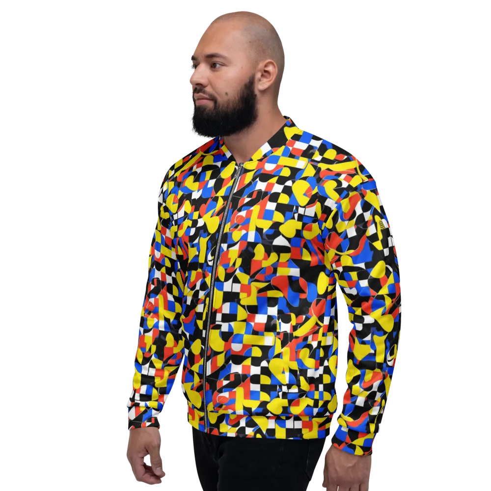 Midnight Geometry on Bomber Jacket — Left