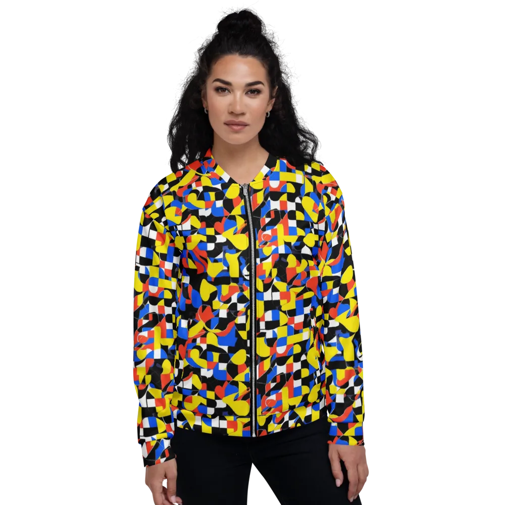 Midnight Geometry on Bomber Jacket — Front