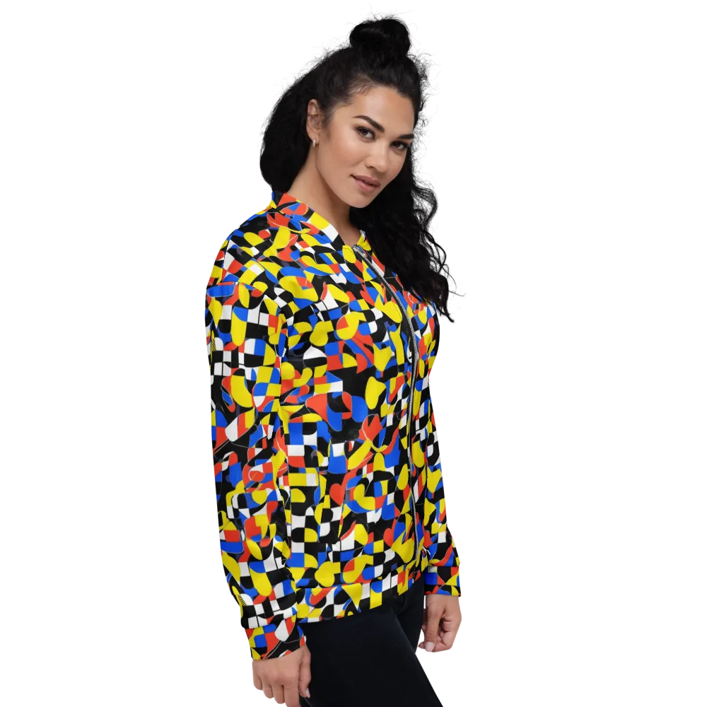 Midnight Geometry on Bomber Jacket — Right