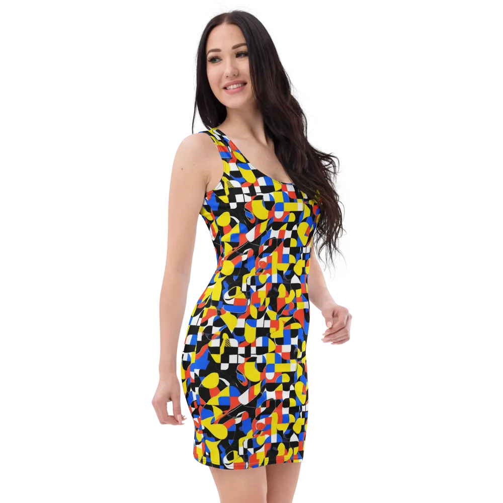 Midnight Geometry on Bodycon Dress — Right Front