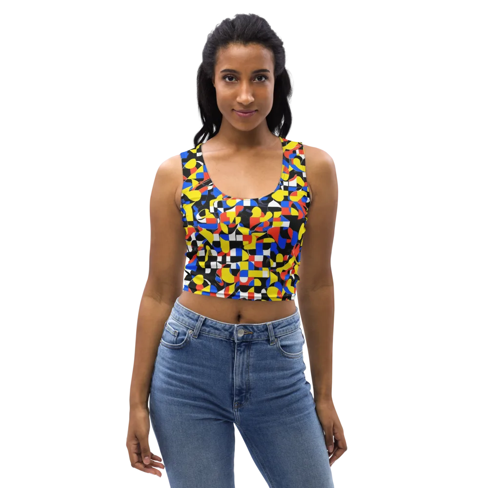 Midnight Geometry on Crop Top — Front