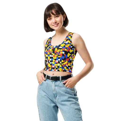 Midnight Geometry on a Crop Top