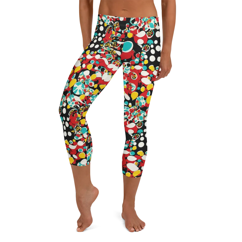 Neon Mingle on Capri Leggings — Front