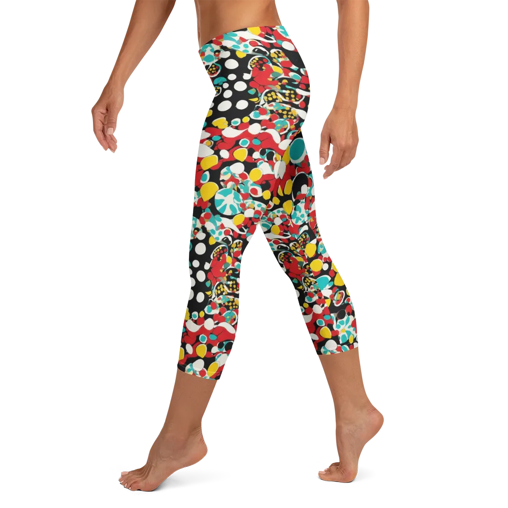Neon Mingle on Capri Leggings — Left