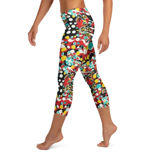 Neon Mingle on a Capri Leggings