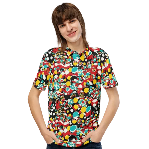 Neon Mingle on a Men's Slim Fit Polo Shirt