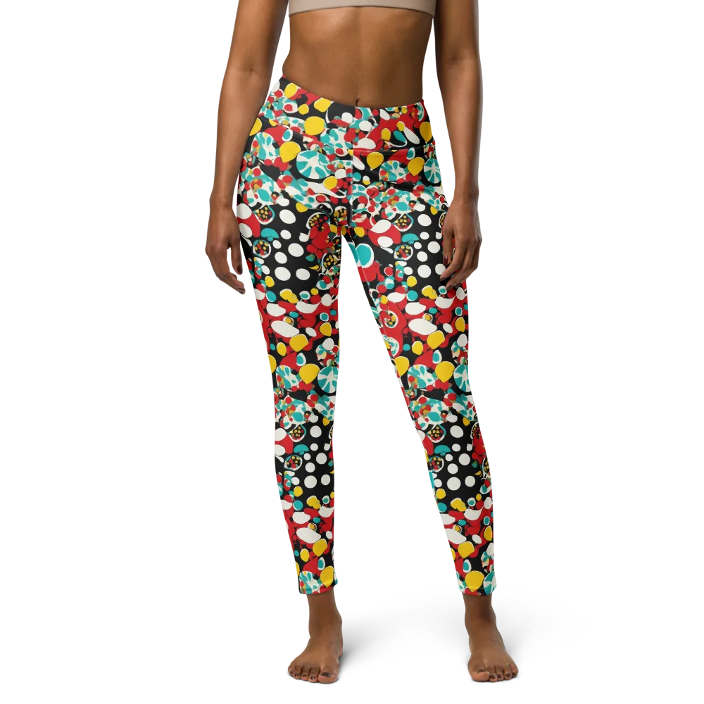 Neon Mingle on Yoga Leggings — Front