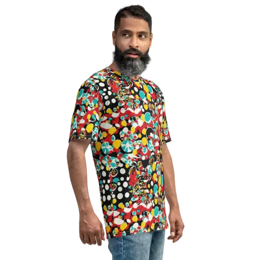 Neon Mingle on a Men's Crew Neck T-Shirt