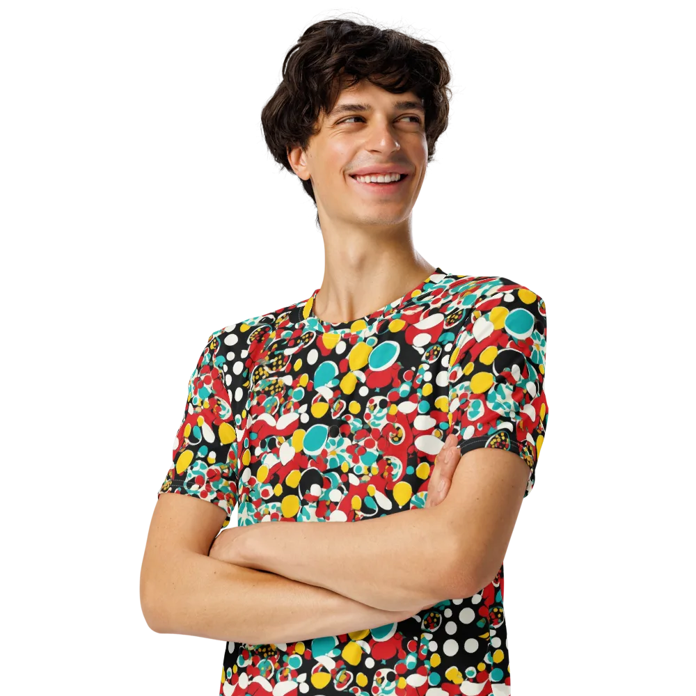 Neon Mingle on Men's Crew Neck T-Shirt — Left Front