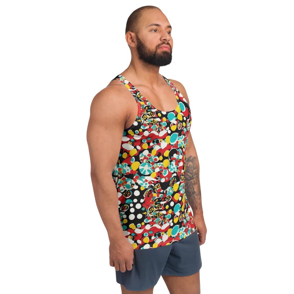 Neon Mingle on Men's Tank Top — Right Front