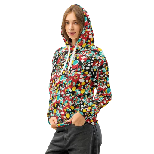 Neon Mingle on a Cotton Hoodie