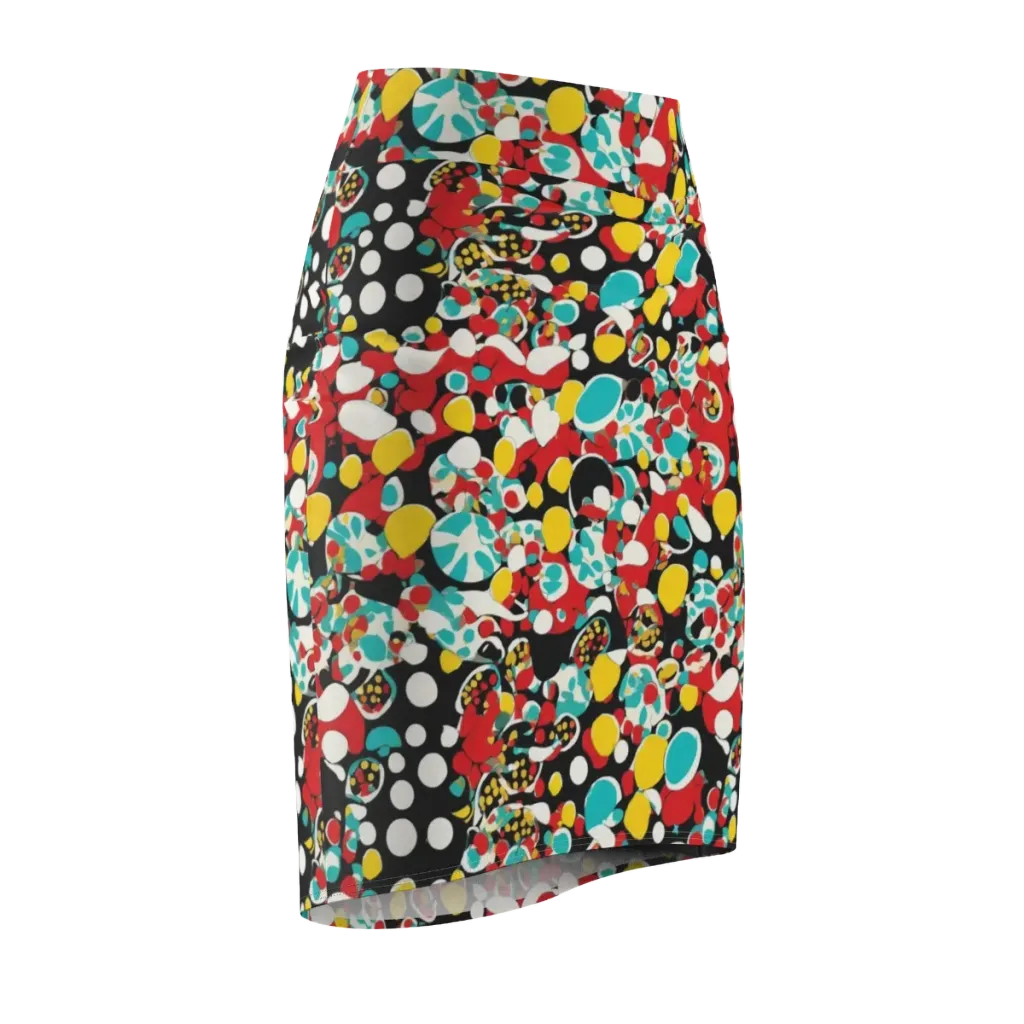 Neon Mingle on Pencil Skirt — Front Side