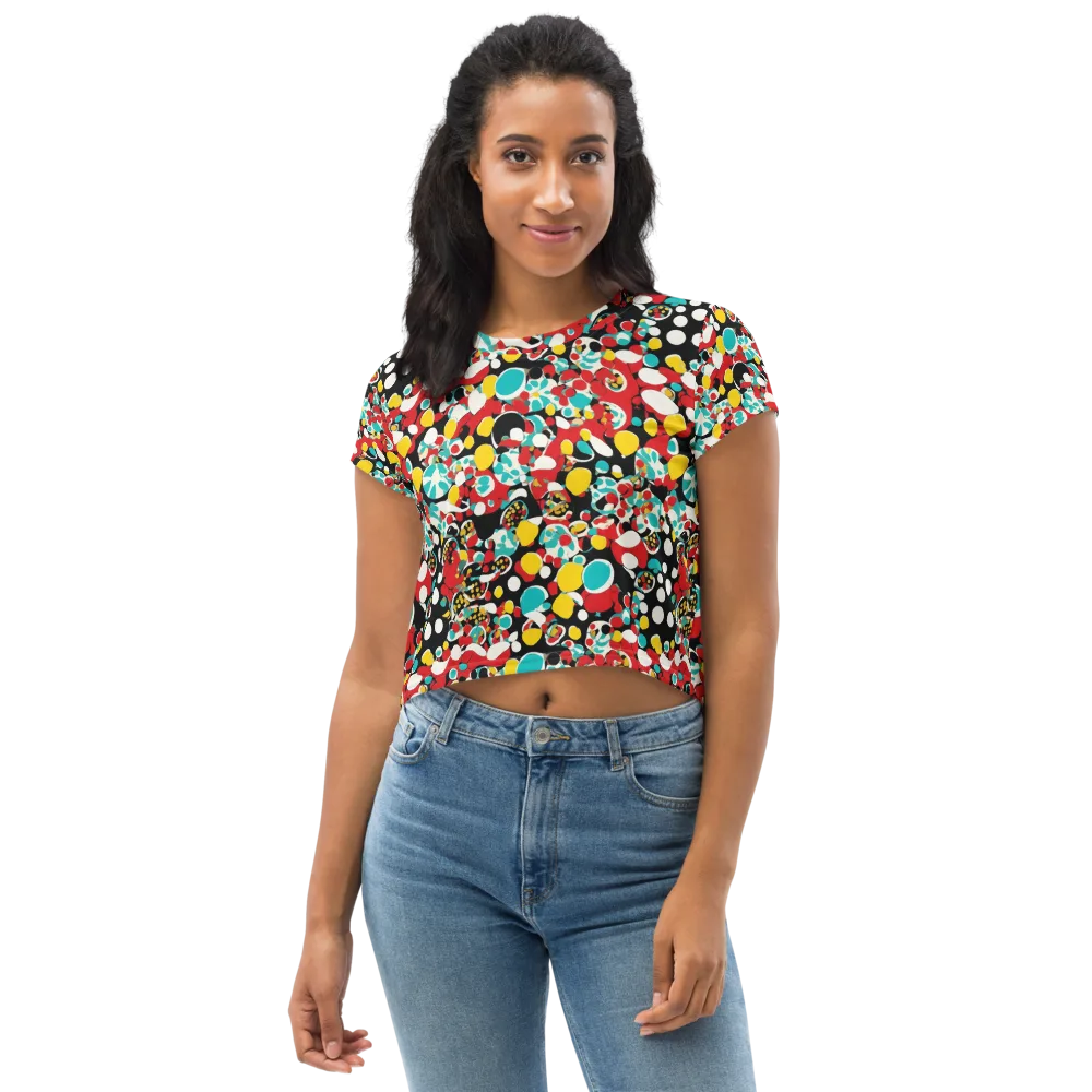 Neon Mingle on Crop Tee — Front