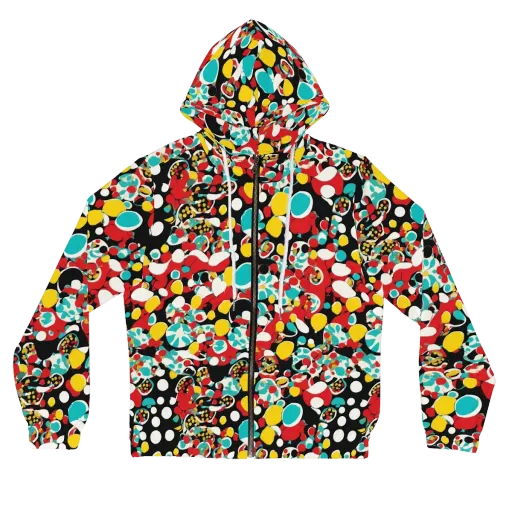 Neon Mingle on a Women's Full-Zip Hoodie