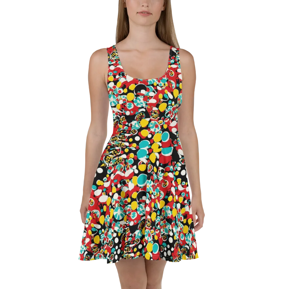 Neon Mingle on Skater Dress — Front