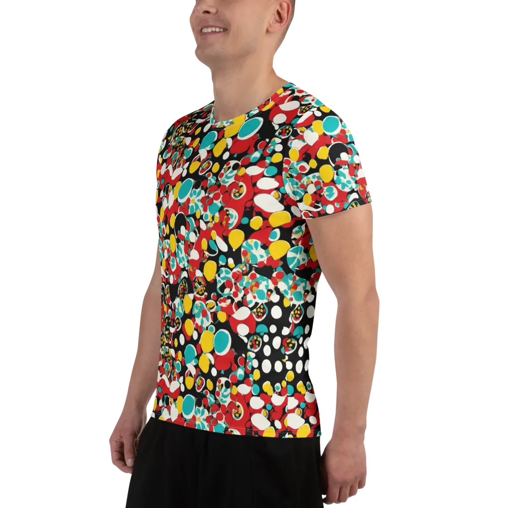 Neon Mingle on Men's Athletic T-Shirt — Left