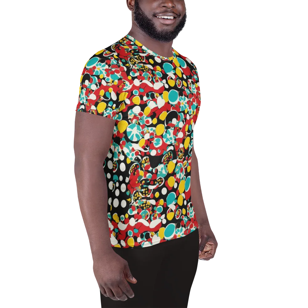 Neon Mingle on Men's Athletic T-Shirt — Right