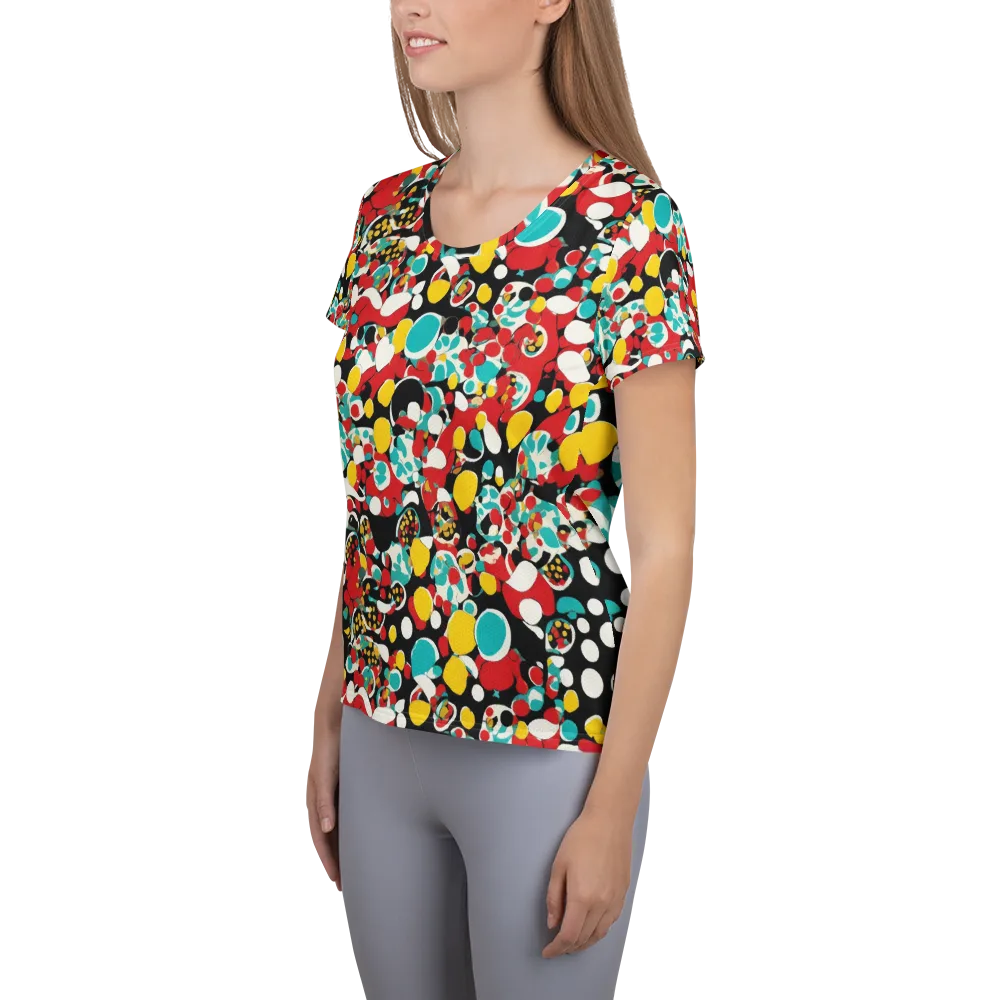Neon Mingle on Women's Athletic T-Shirt — Left