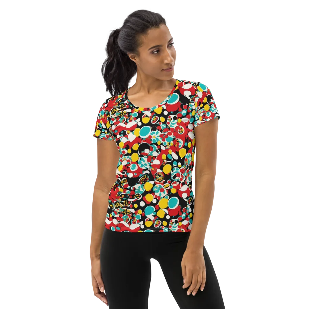 Neon Mingle on Women's Athletic T-Shirt — Front