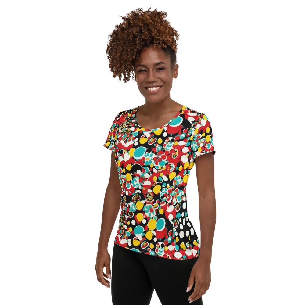 Neon Mingle on Women's Athletic T-Shirt — Left