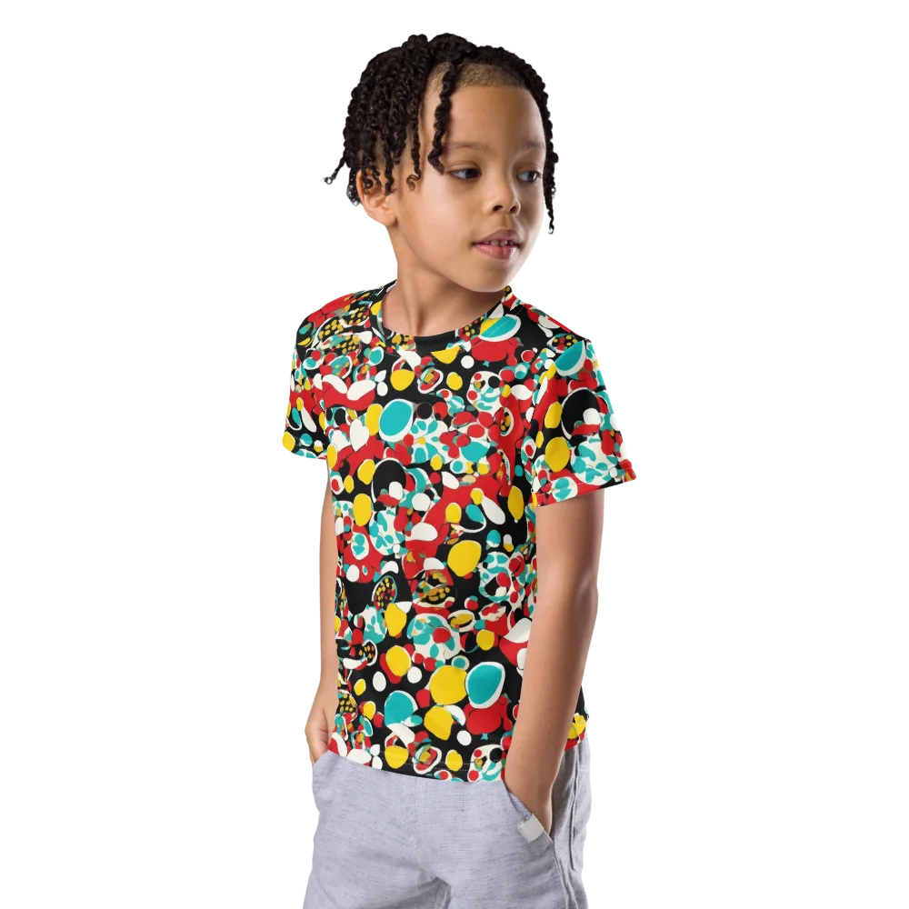 Neon Mingle on Kids Crew Neck T-Shirt — Left Front