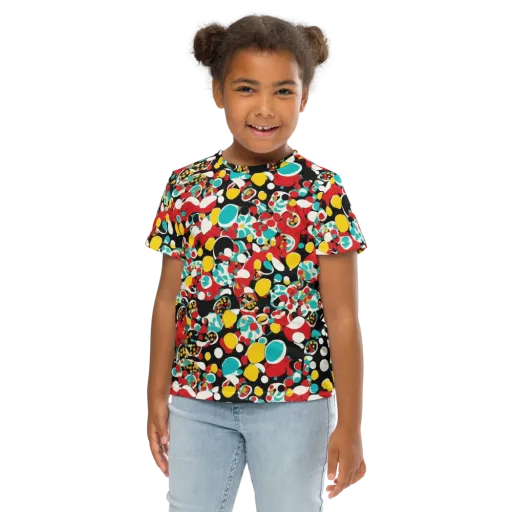 Neon Mingle on a Kids Crew Neck T-Shirt