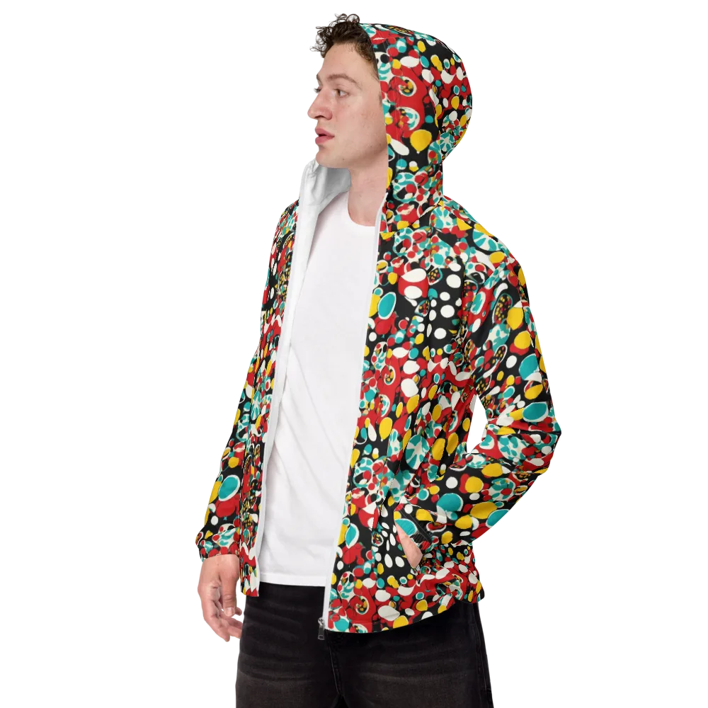 Neon Mingle on Men's Windbreaker — Left Front