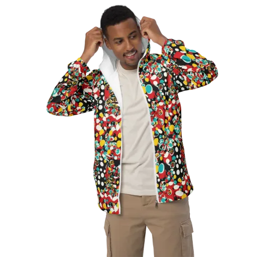 Neon Mingle on a Men's Windbreaker