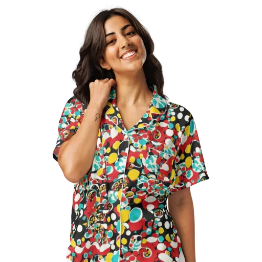 Neon Mingle on a Women's Short Sleeve Pajama Top