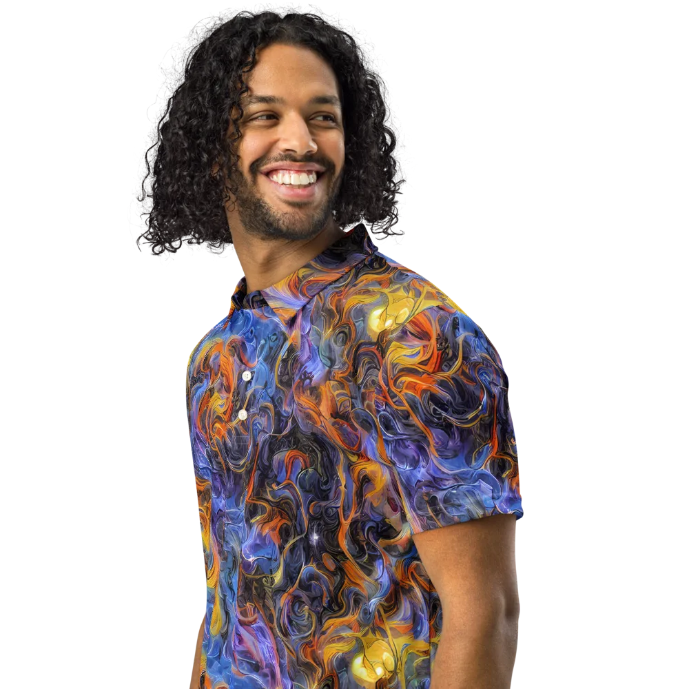 Mercury Mirage on Men's Slim Fit Polo Shirt — Left Front