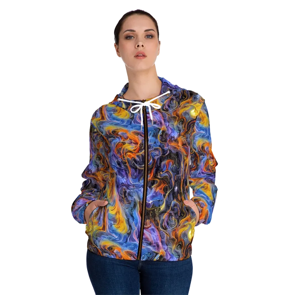 Mercury Mirage on Women's Full-Zip Hoodie — Front On Person