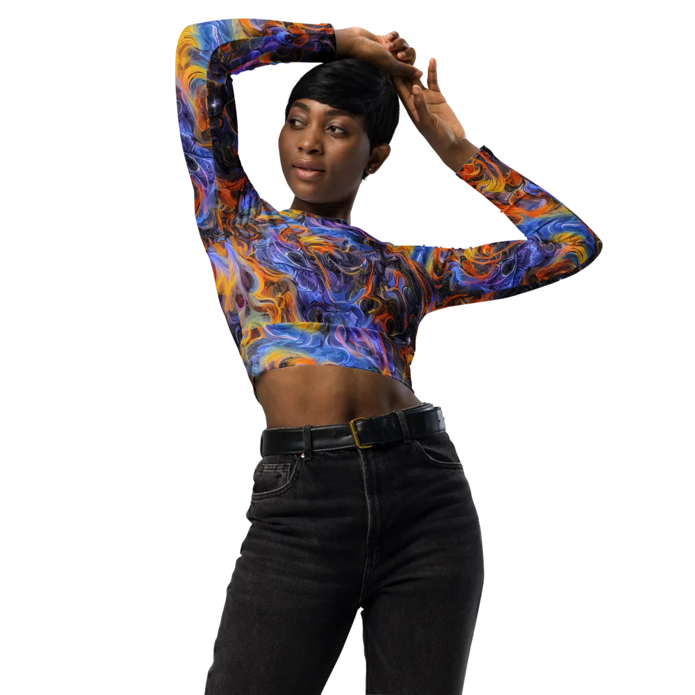 Mercury Mirage on Long Sleeve Crop Top — Front