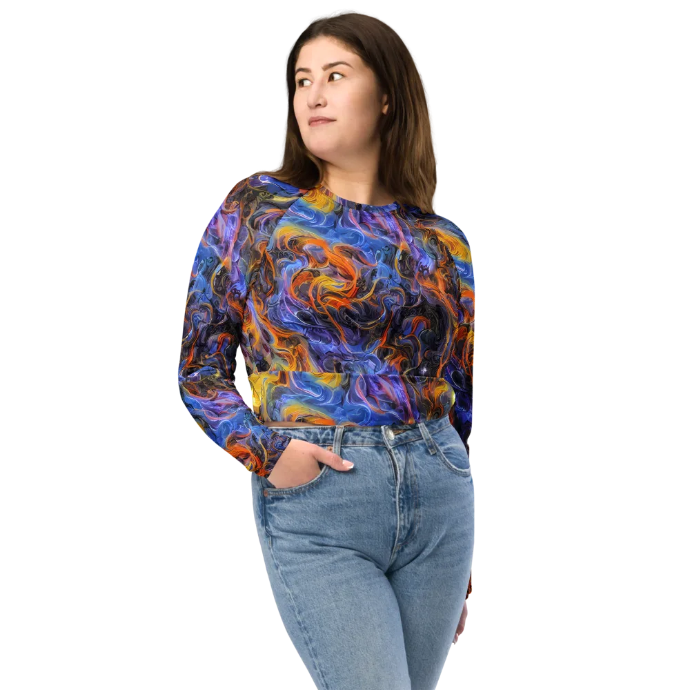 Mercury Mirage on Long Sleeve Crop Top — Front