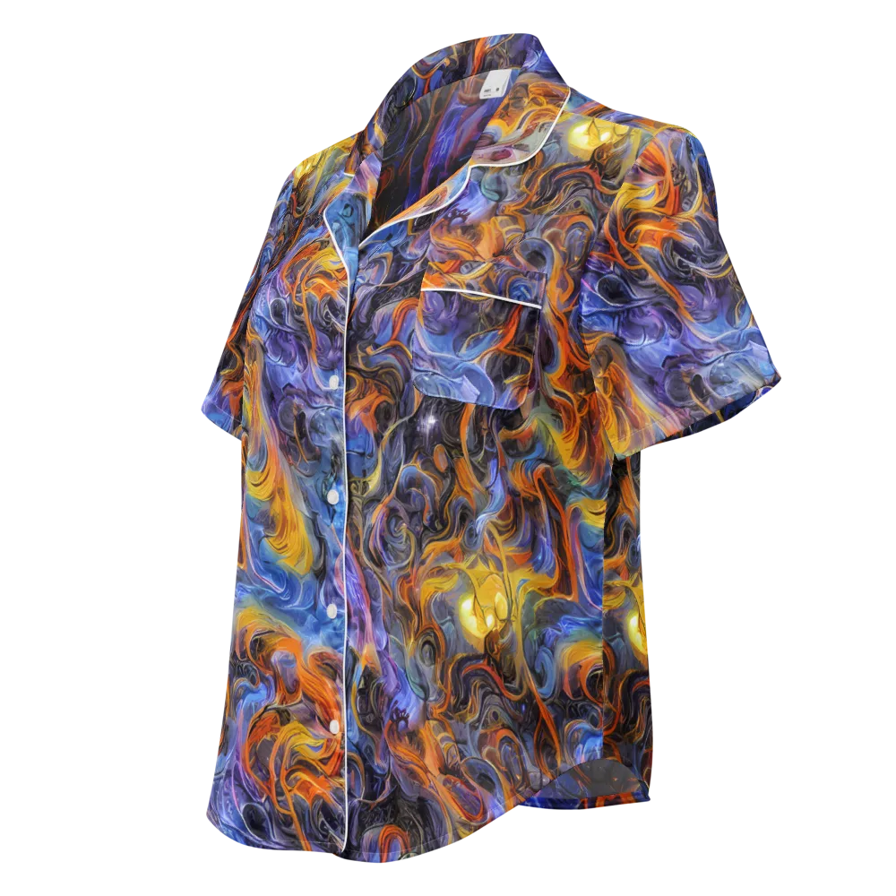 Mercury Mirage on Women's Short Sleeve Pajama Top — Left Front