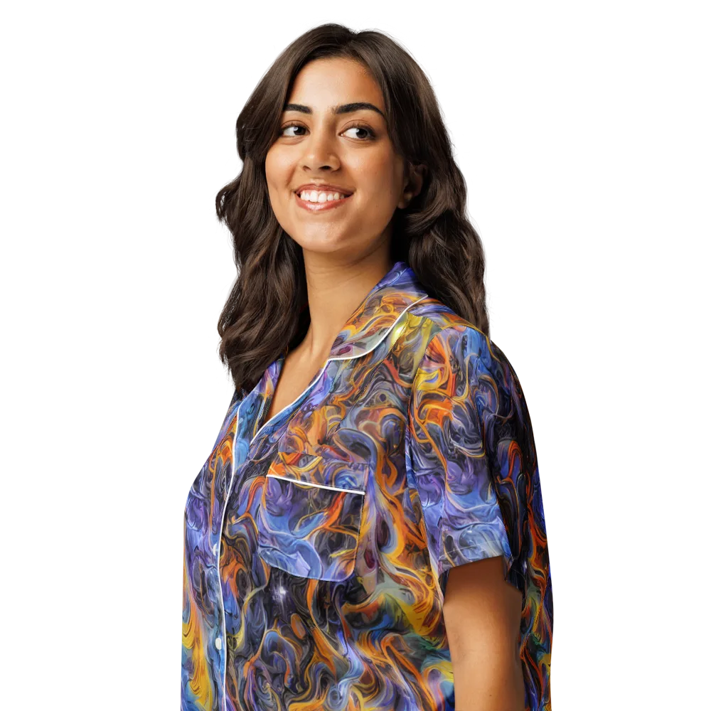 Mercury Mirage on Women's Short Sleeve Pajama Top — Left Front