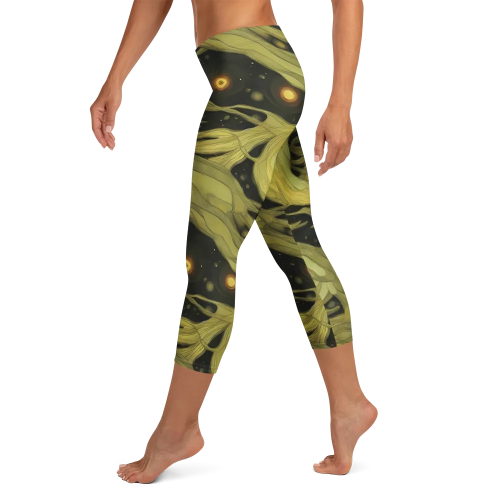 Whispered Breeze on Capri Leggings — Left