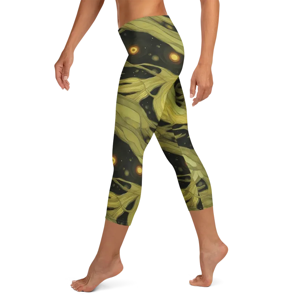 Whispered Breeze on Capri Leggings — Left