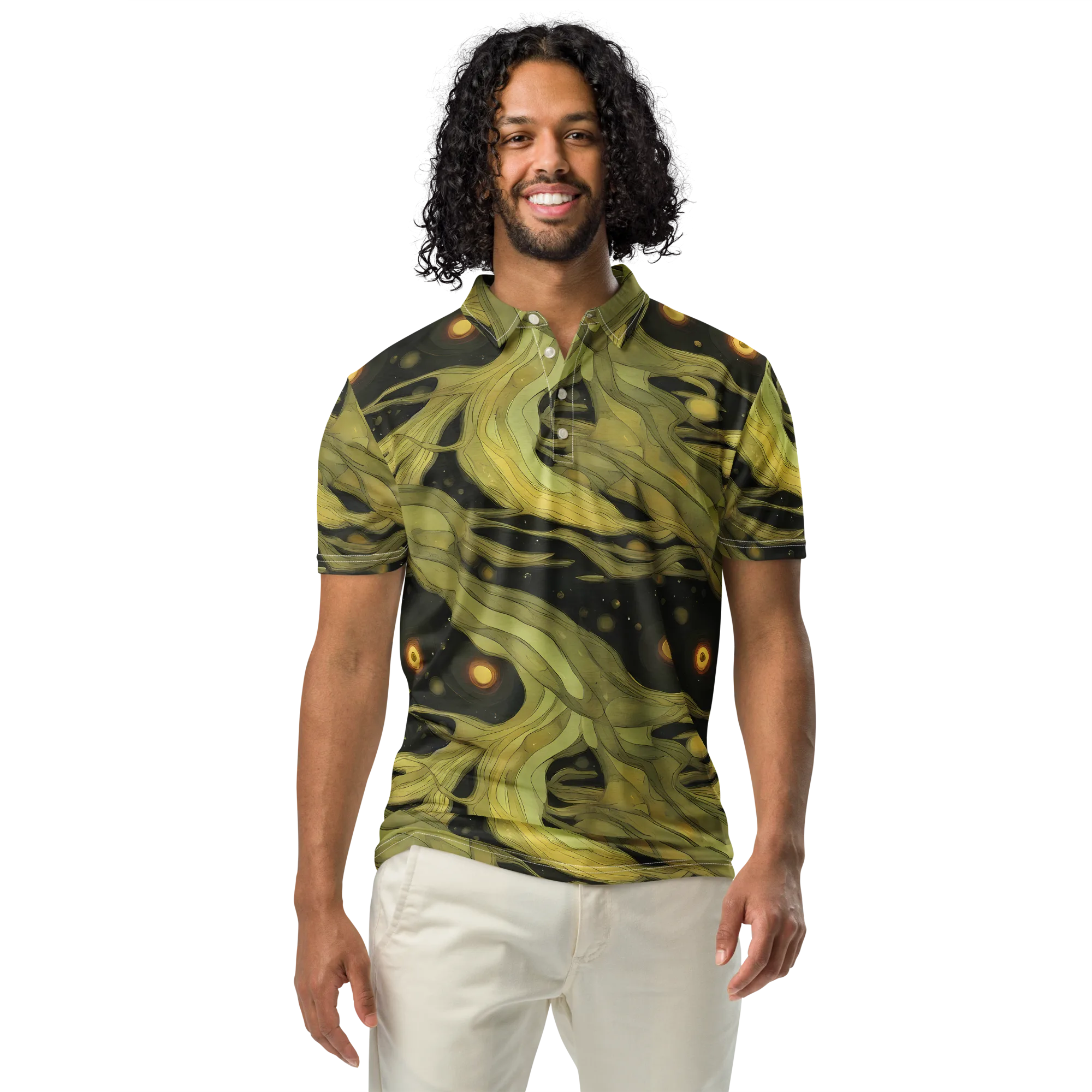 Whispered Breeze on Men's Slim Fit Polo Shirt — Front