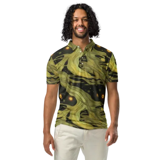 Whispered Breeze on a Men's Slim Fit Polo Shirt