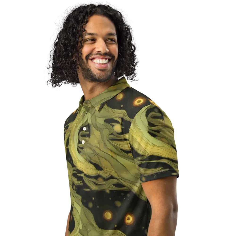 Whispered Breeze on Men's Slim Fit Polo Shirt — Left Front